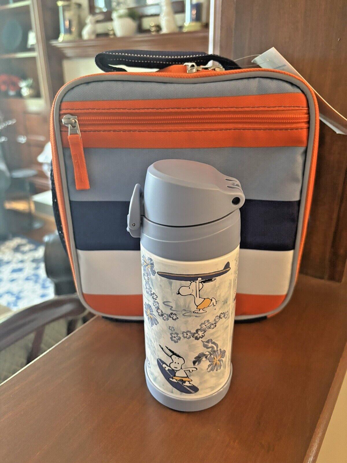 SNOOPY Pottery barn school LUNCH BOX bag Peanuts surf+ Water Bottle Disney .