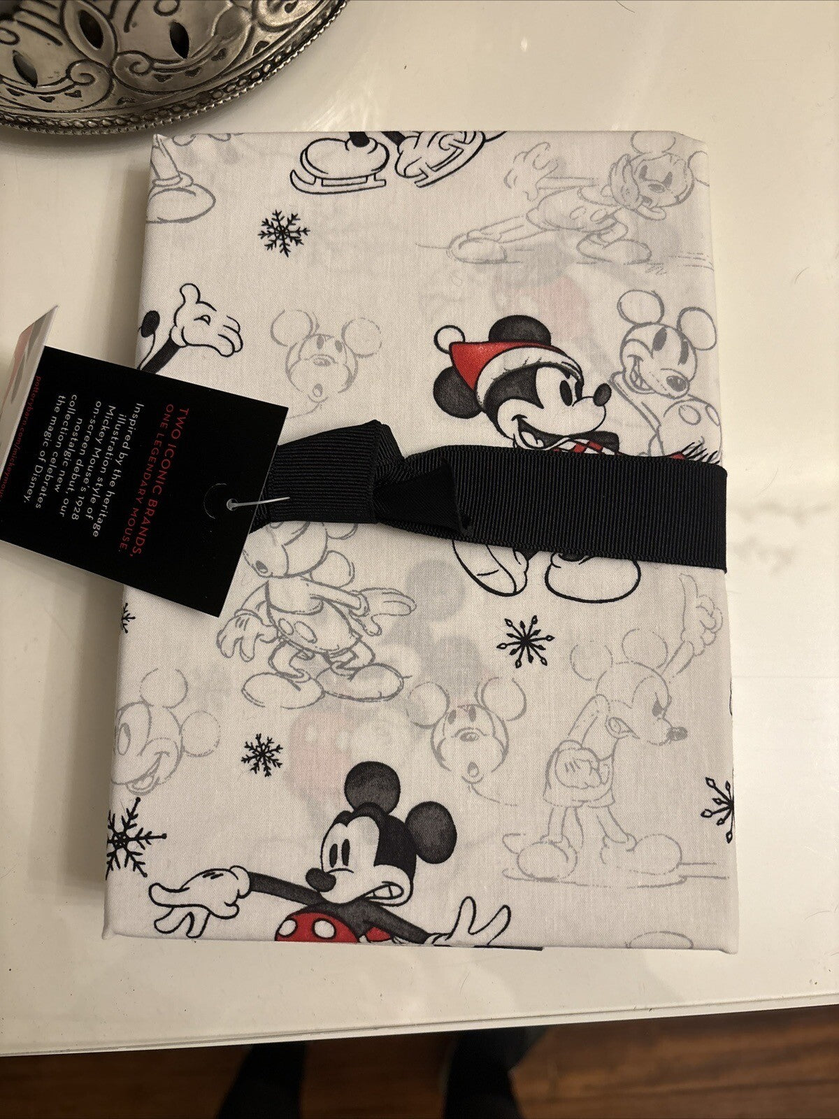 Pottery Barn Mickey Mouse Christmas pillowcase Holiday gift Disney school SET 2'