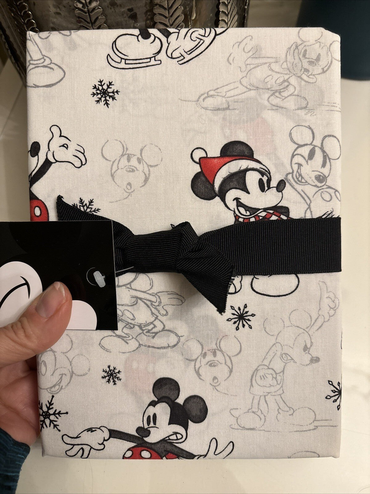 Pottery Barn Mickey Mouse Christmas pillowcase Holiday gift Disney school SET 2'