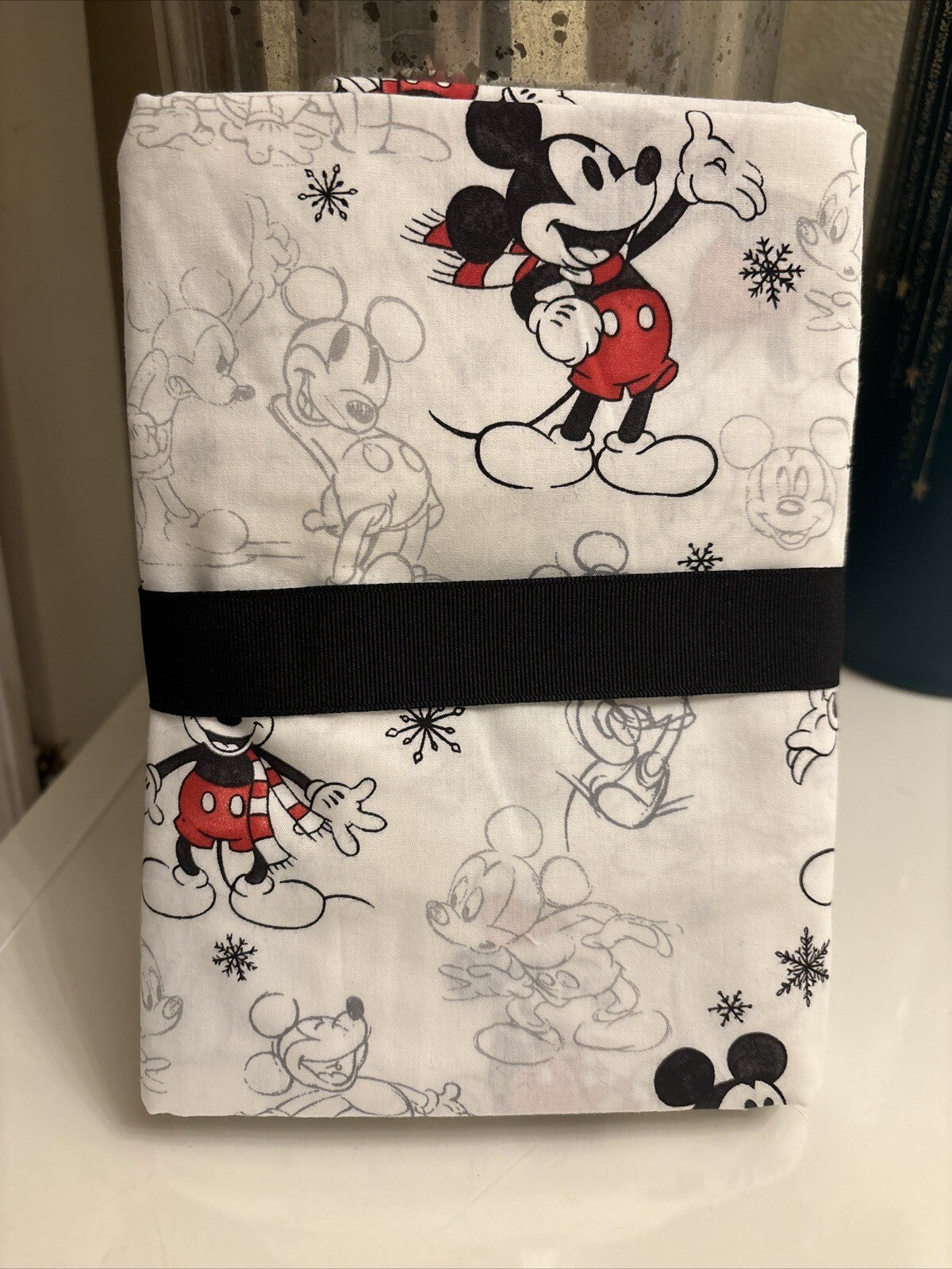 Pottery Barn Mickey Mouse Christmas pillowcase Holiday gift Disney school SET 2'