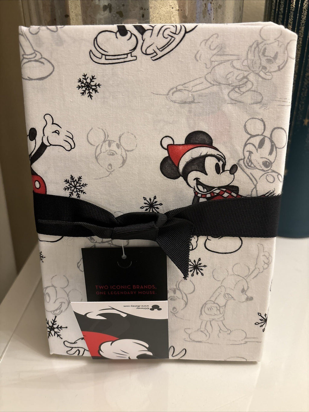 Pottery Barn Mickey Mouse Christmas pillowcase Holiday gift Disney school SET 2'
