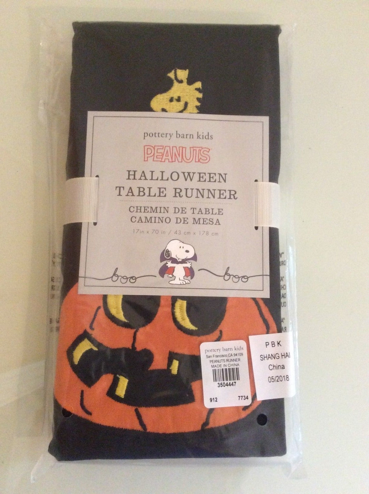 Snoopy Pottery Barn Peanuts Disney holiday Table runner Party kid halloween .