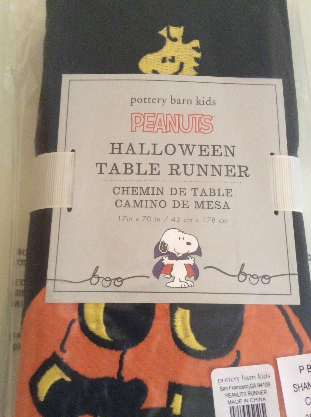 Snoopy Pottery Barn Peanuts Disney holiday Table runner Party kid halloween .
