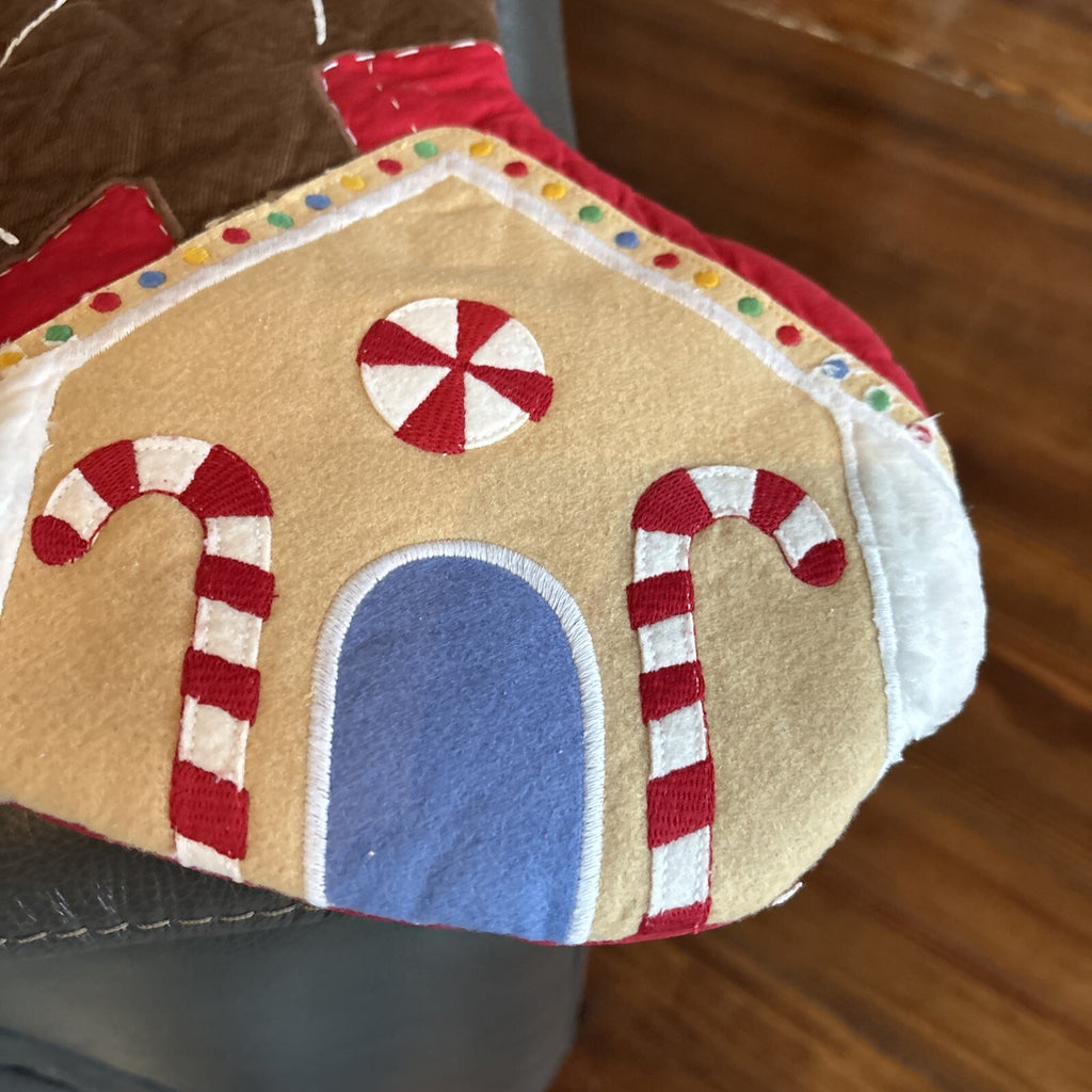 Pottery Barn Holiday Christmas stocking Gingerbread Candy Cane gift Plaid kid