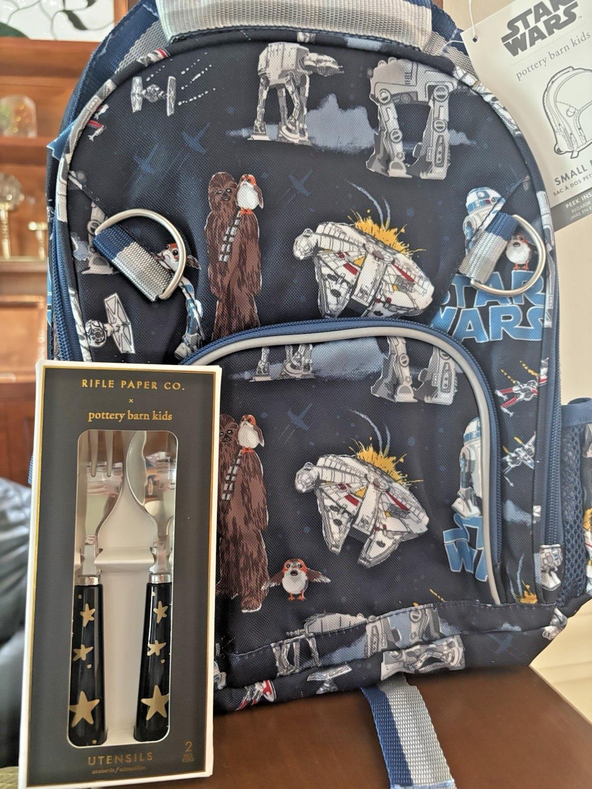 Pottery Barn Kids school Disney STAR WARS BACKPACK Solo Travel space boy pre k .