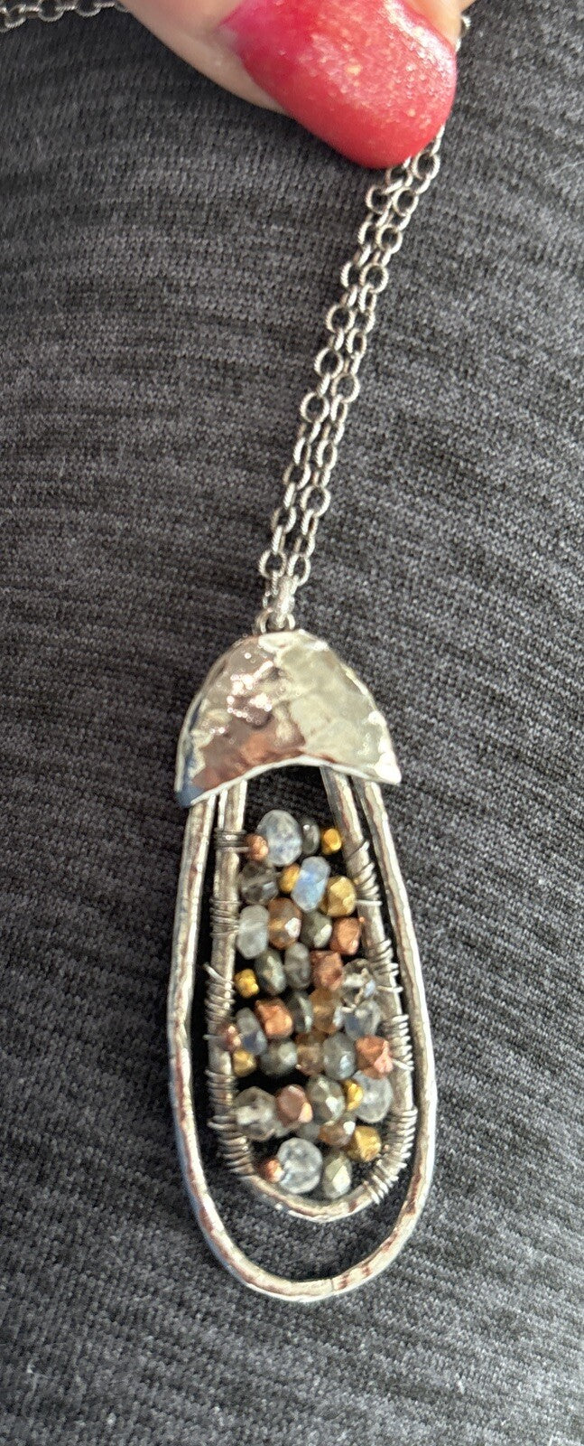 Garnet hill Necklace Jewelry Sterling Birthday GIFT gem silver holiday mom  $300