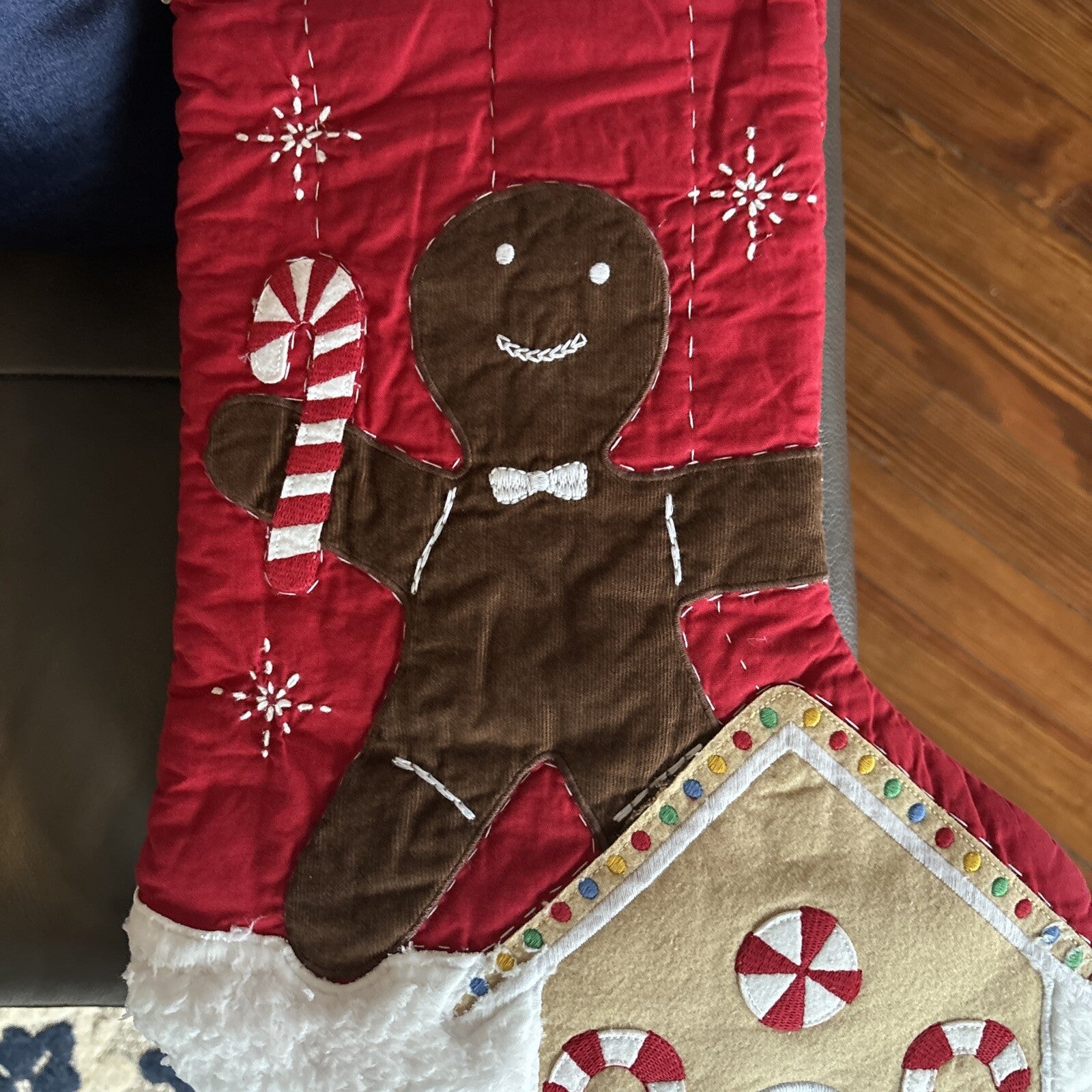 Pottery Barn Holiday Christmas stocking Gingerbread Candy Cane gift Plaid kid
