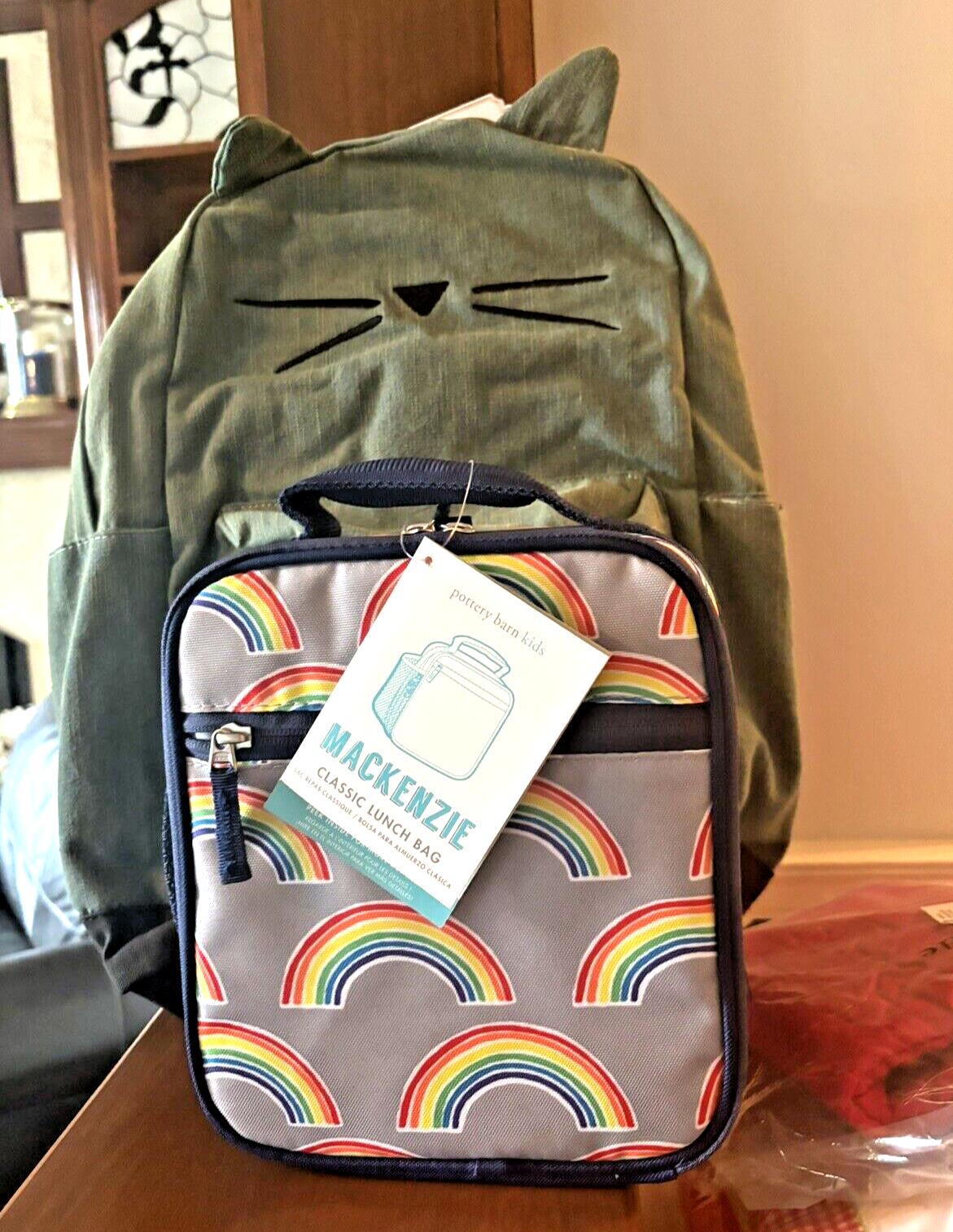 Pottery barn Disney School LARGE BACKPACK LUNCH TRAVEL Rainbow kitty bag ?? [