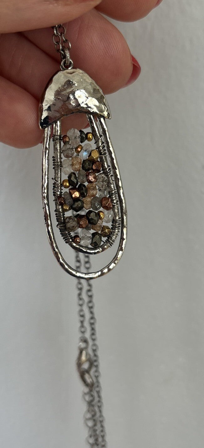 Garnet hill Necklace Jewelry Sterling Birthday GIFT gem silver holiday mom  $300