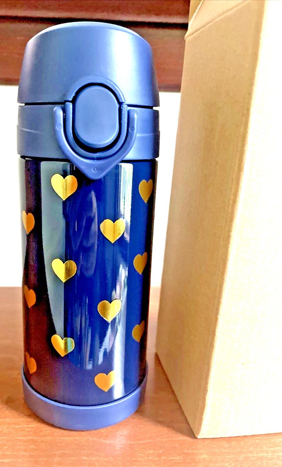 Pottery Barn School Disney Lunch WATER BOTTLE glitter Travel rainbow gold gift n