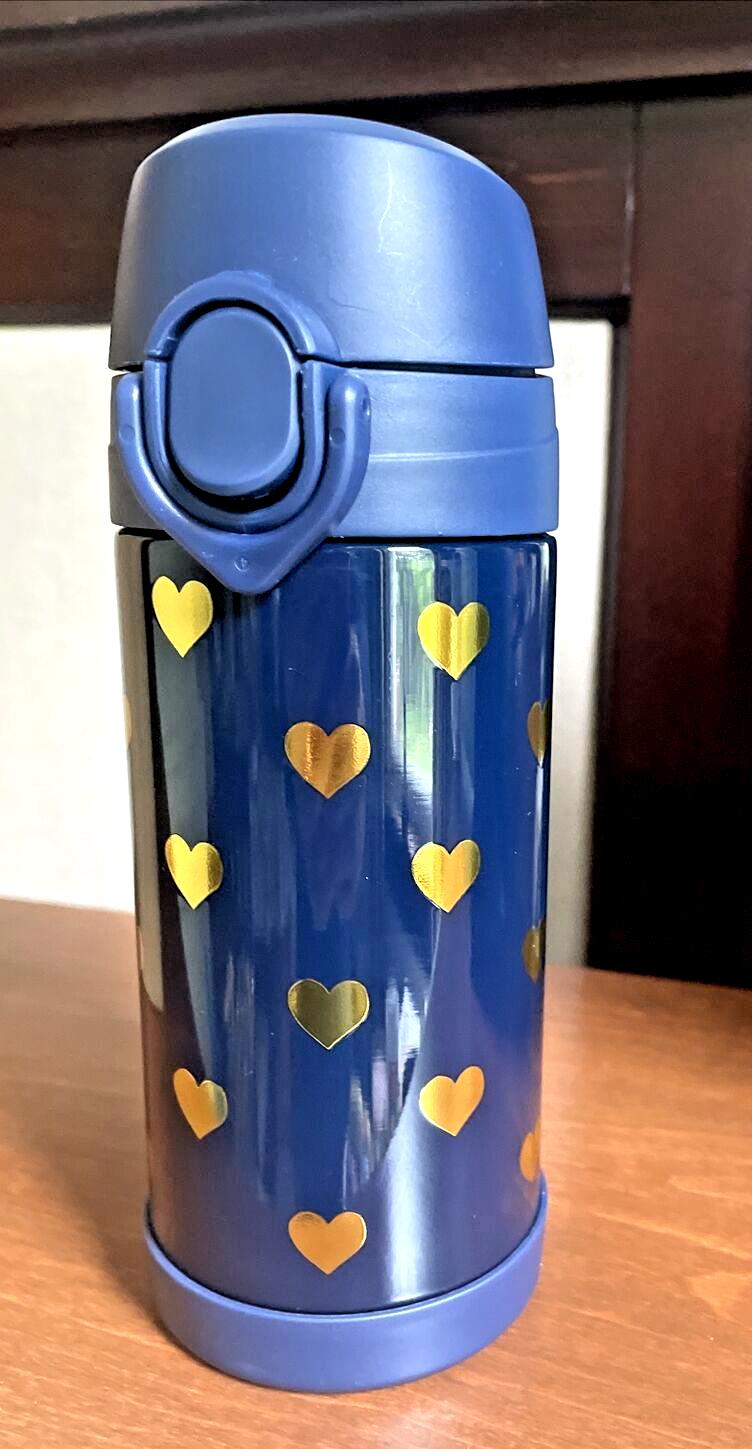 Pottery Barn School Disney Lunch WATER BOTTLE glitter Travel rainbow gold gift n