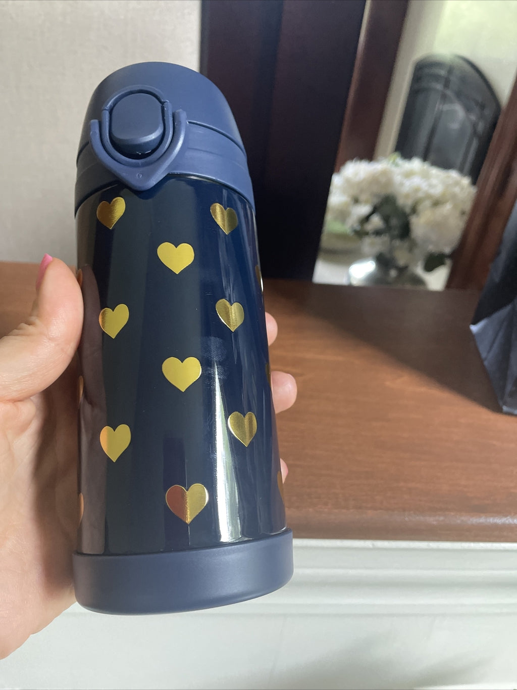 Pottery Barn School Disney Lunch WATER BOTTLE glitter Travel rainbow gold gift n