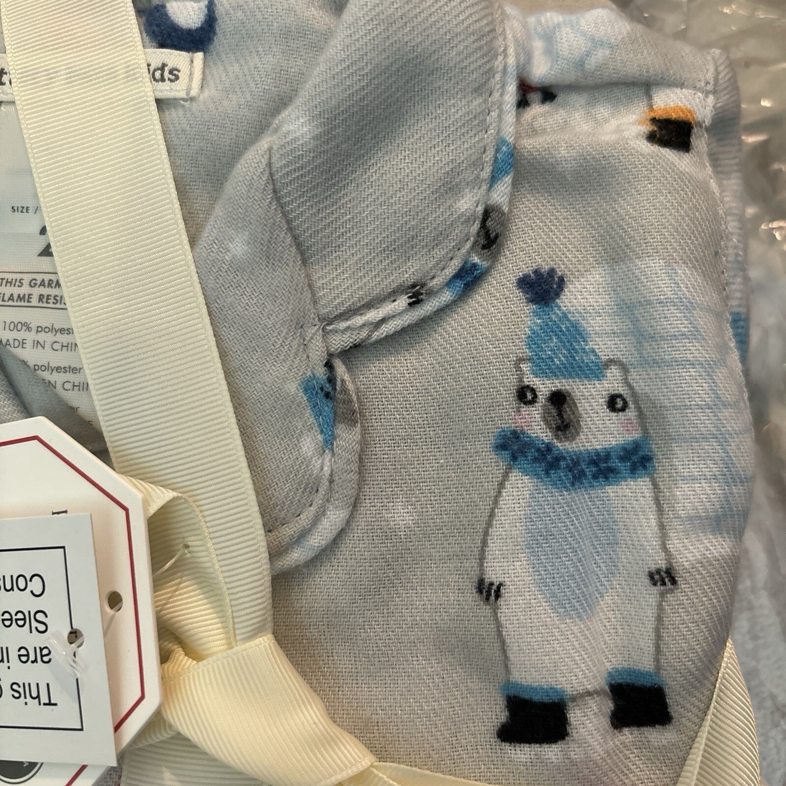 Disney Pottery Barn Holiday Pajama Bear sleep pj winter Birthday gift SIZE 2 ]