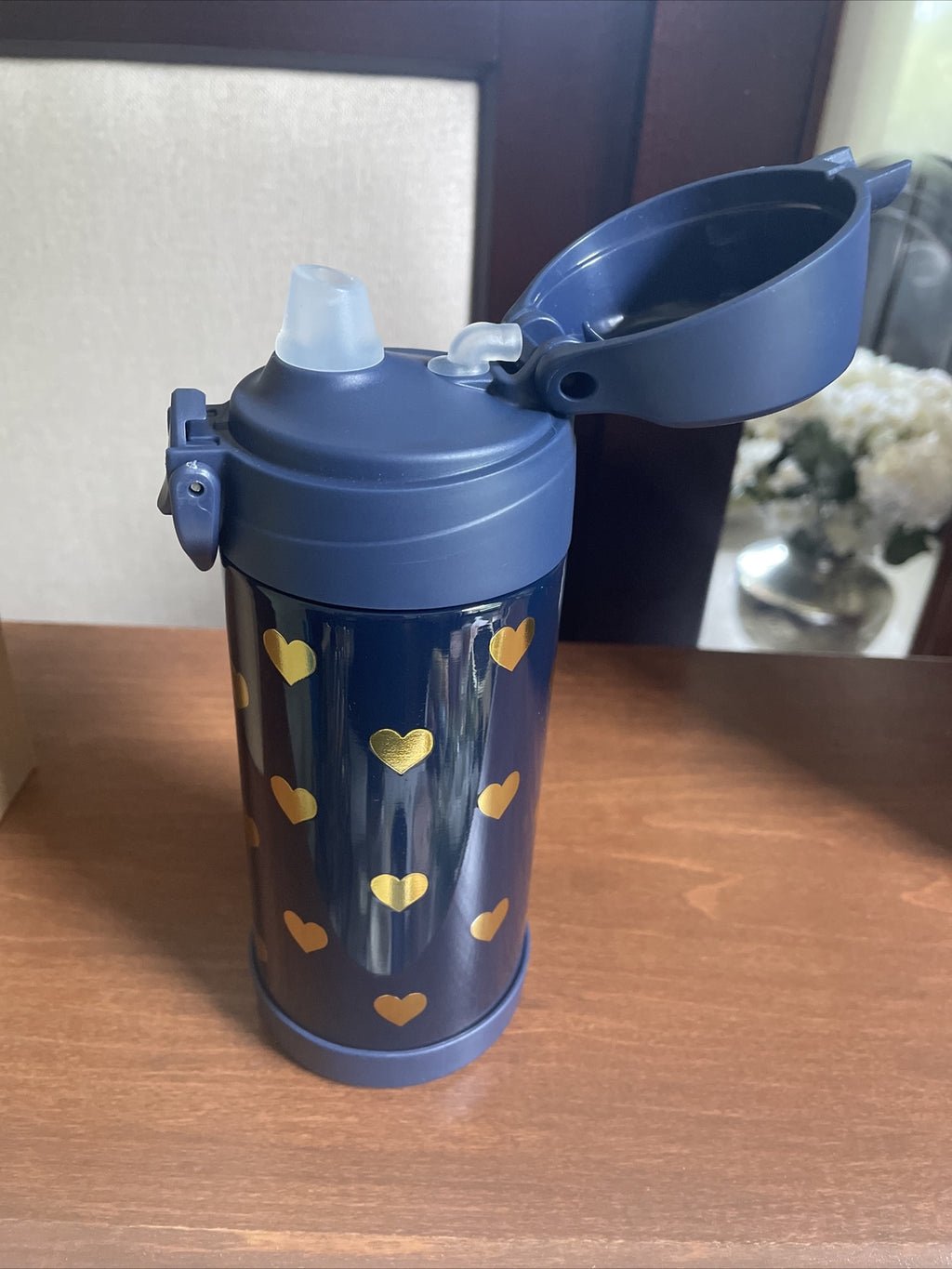 Pottery Barn School Disney Lunch WATER BOTTLE glitter Travel rainbow gold gift n