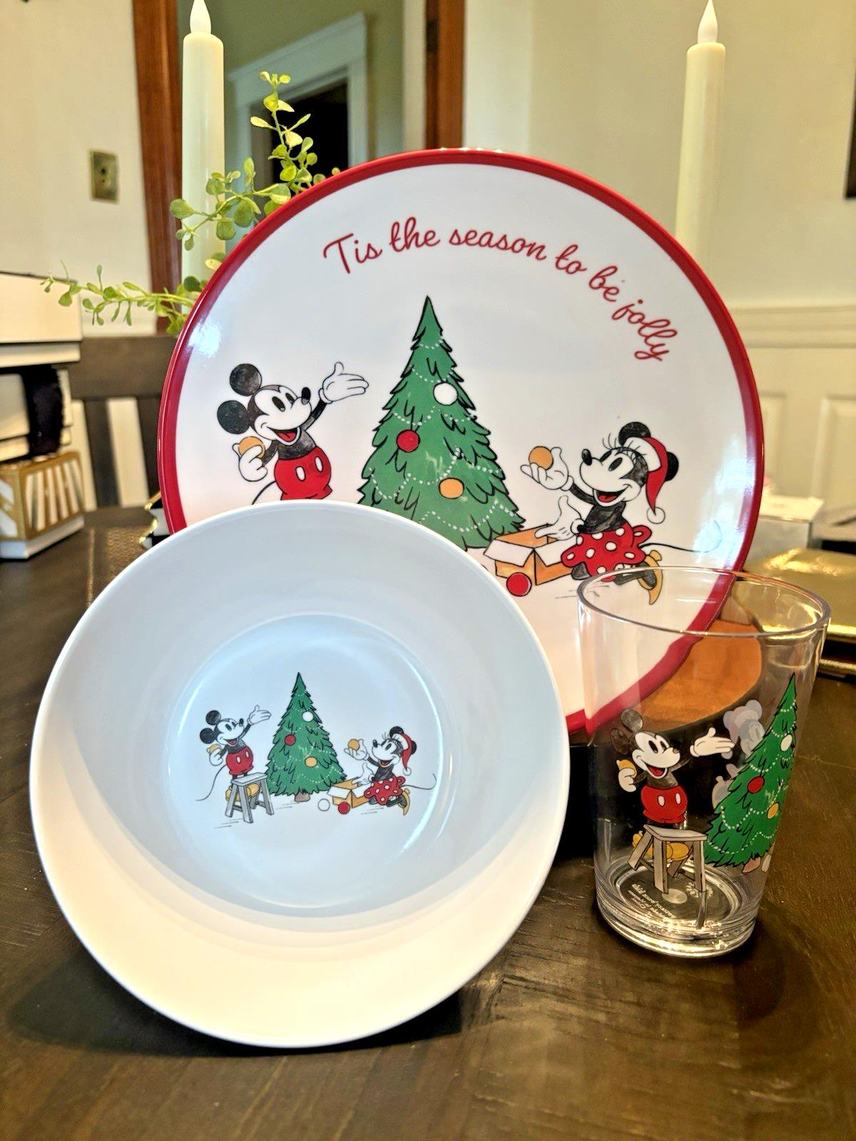 Pottery Barn DINNER SET Disney Mickey Mouse PLATE School Christmas holiday party