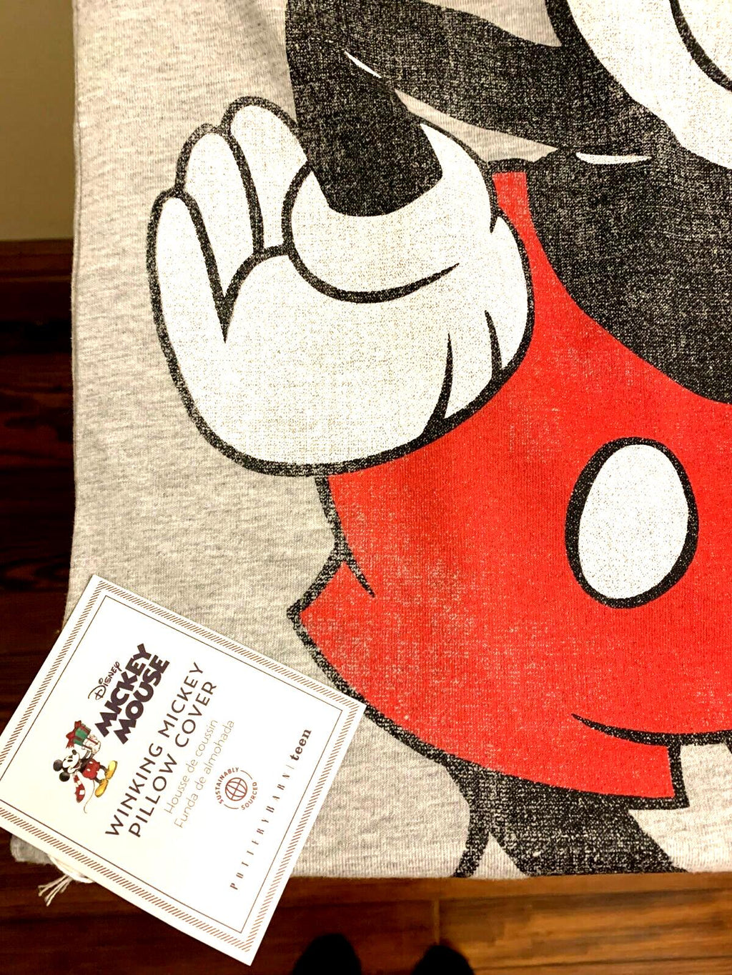 Pottery Barn MICKEY MOUSE pillow sham holiday gift school star Disney kid new -