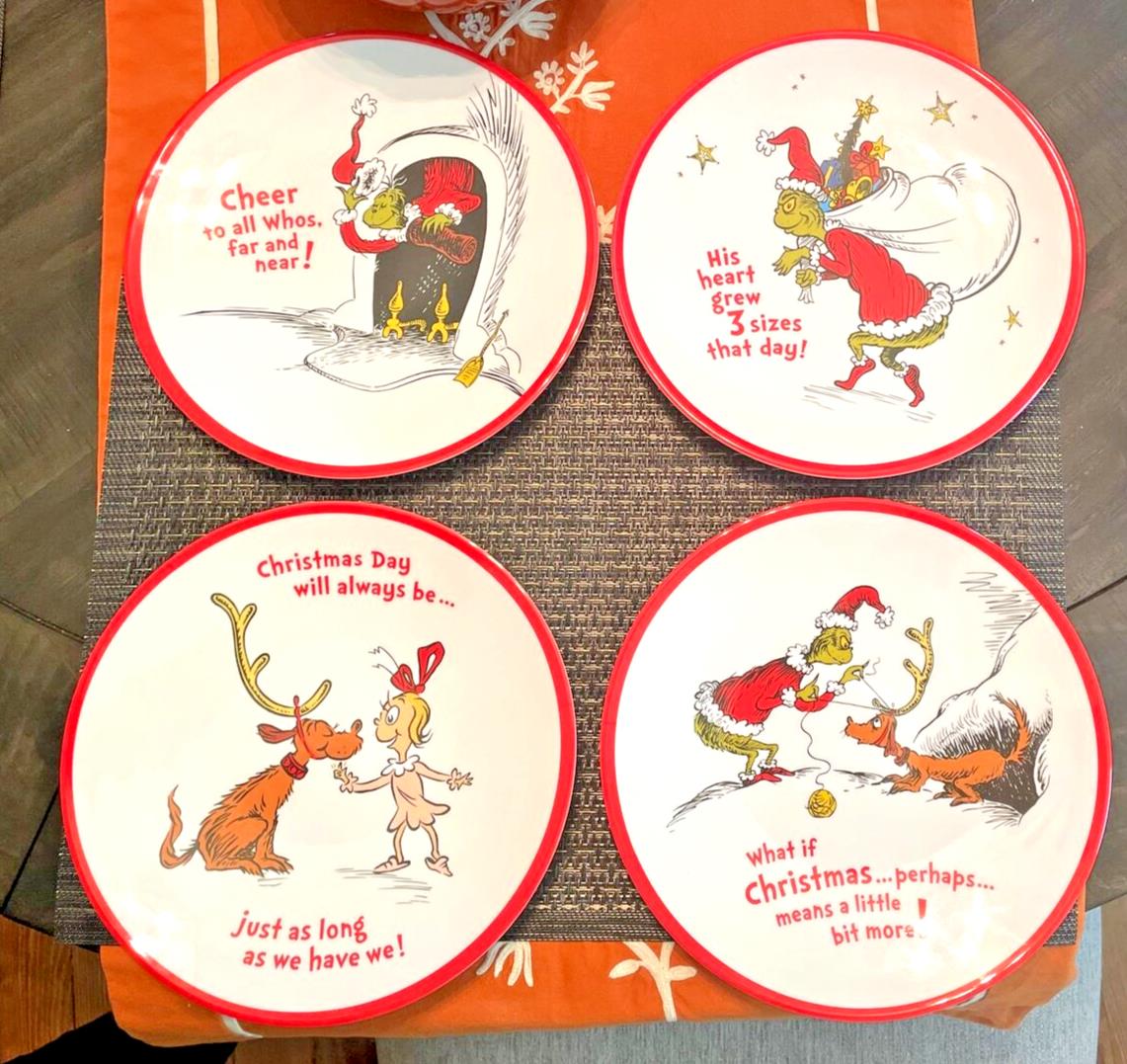 Pottery Barn Dinner set GRINCH Seuss Disney holiday Christmas party Plate kid