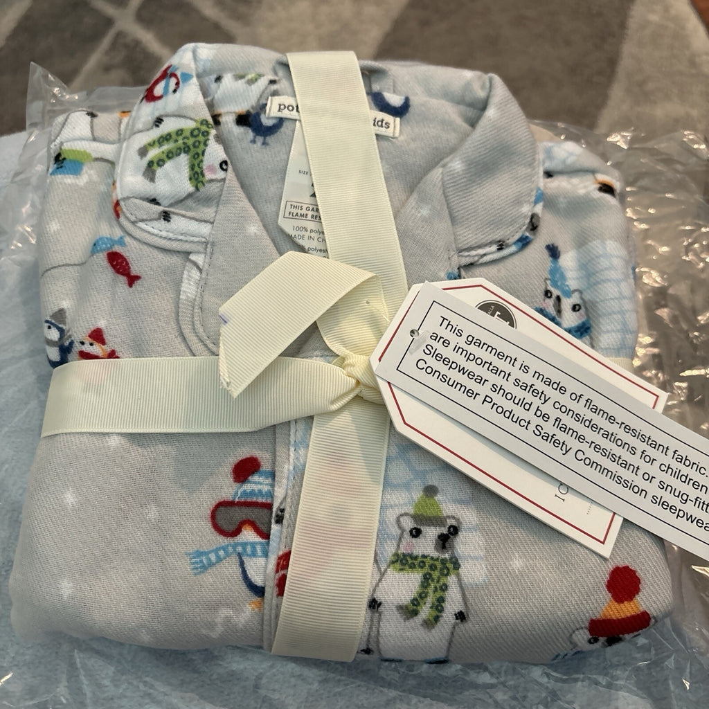 Disney Pottery Barn Holiday Pajama Bear sleep pj winter Birthday gift SIZE 2 ]