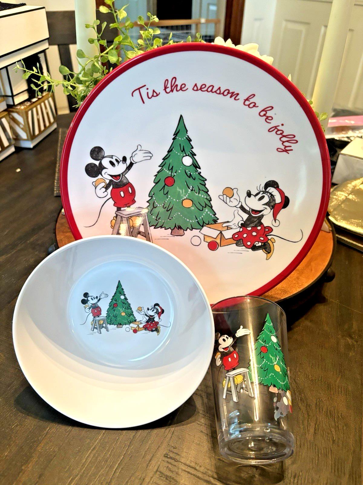 Pottery Barn DINNER SET Disney Mickey Mouse PLATE School Christmas holiday party