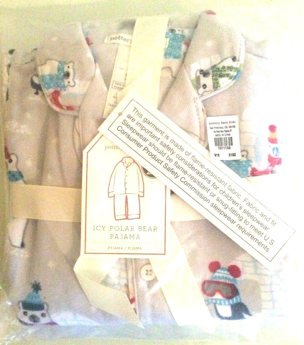 Disney Pottery Barn Holiday Pajama Bear sleep pj winter Birthday gift SIZE 2 ]