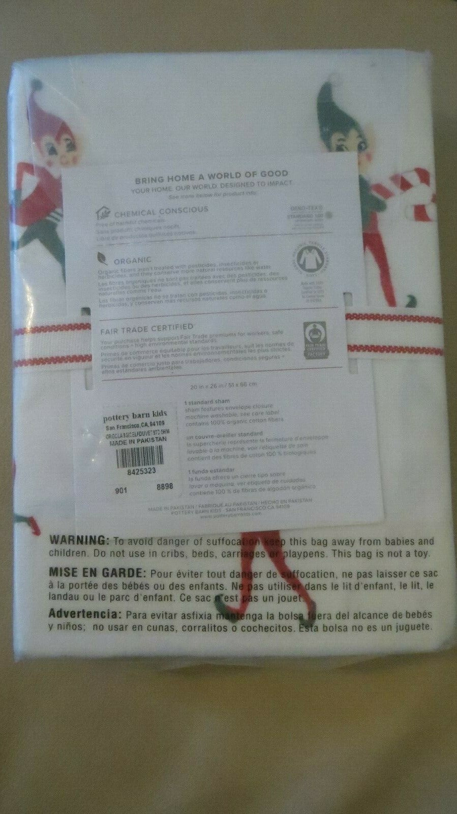 Pottery barn Christmas holiday Elf twin sheet set party gift school kid Disney '