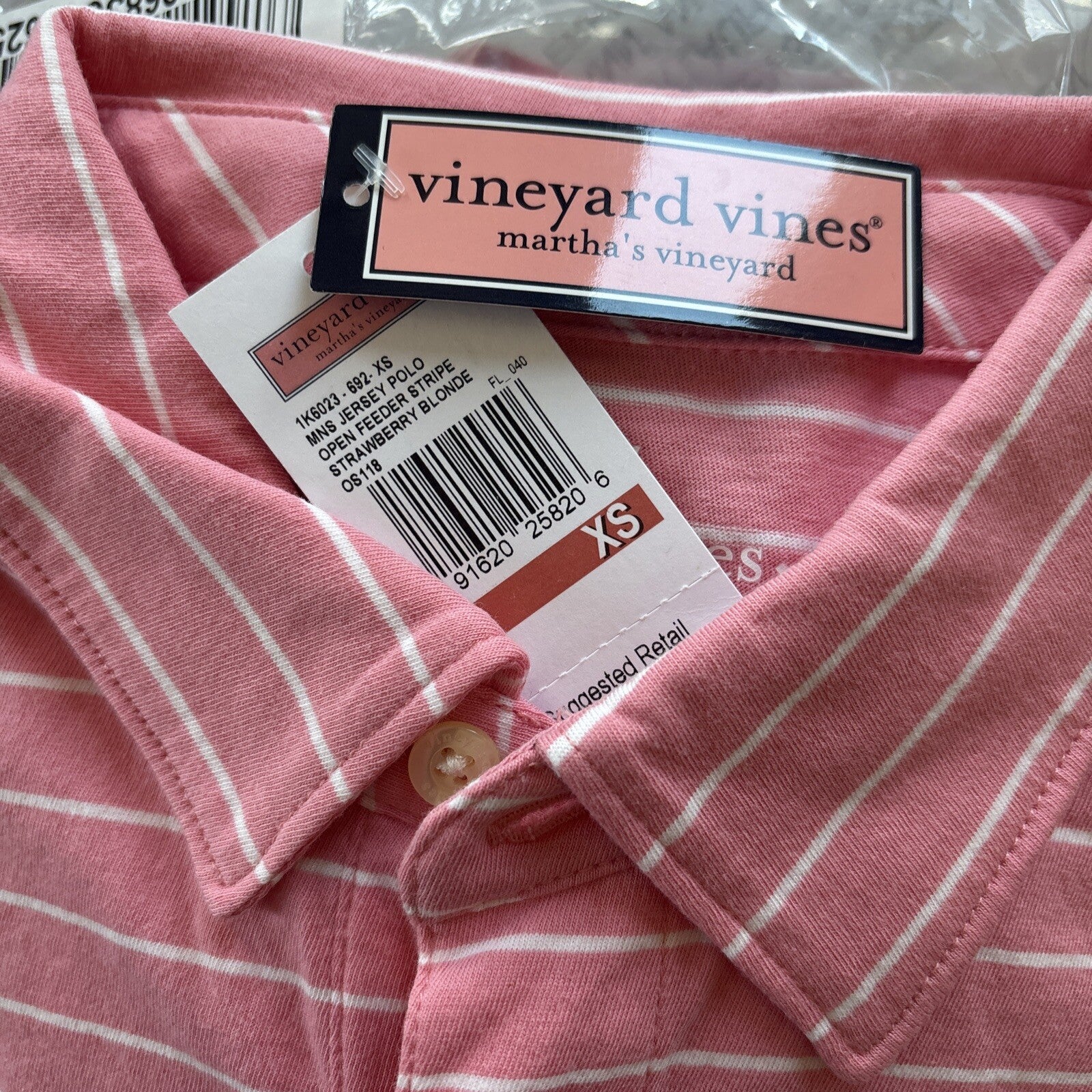 Vineyard Vines holiday polo shirt jersey teen boy  stripe X small Disney $89 ]