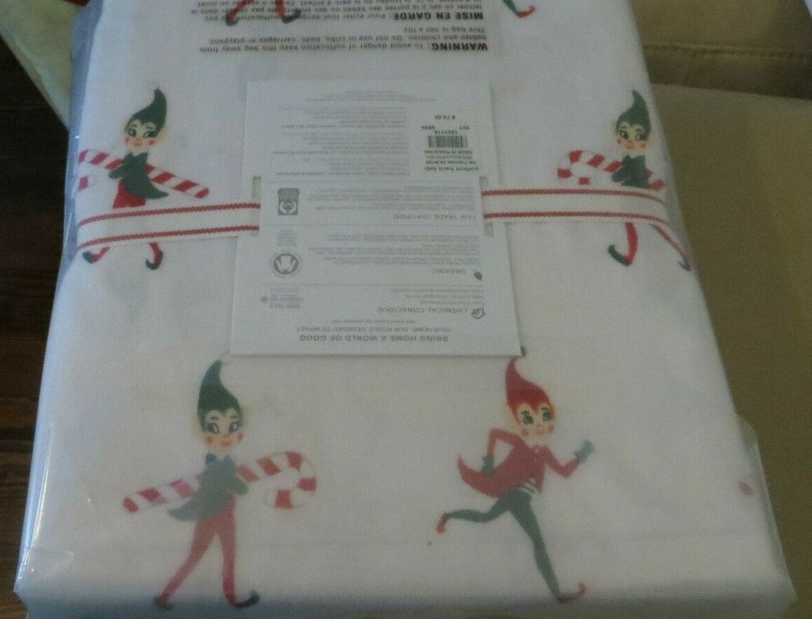 Pottery barn Christmas holiday Elf twin sheet set party gift school kid Disney '