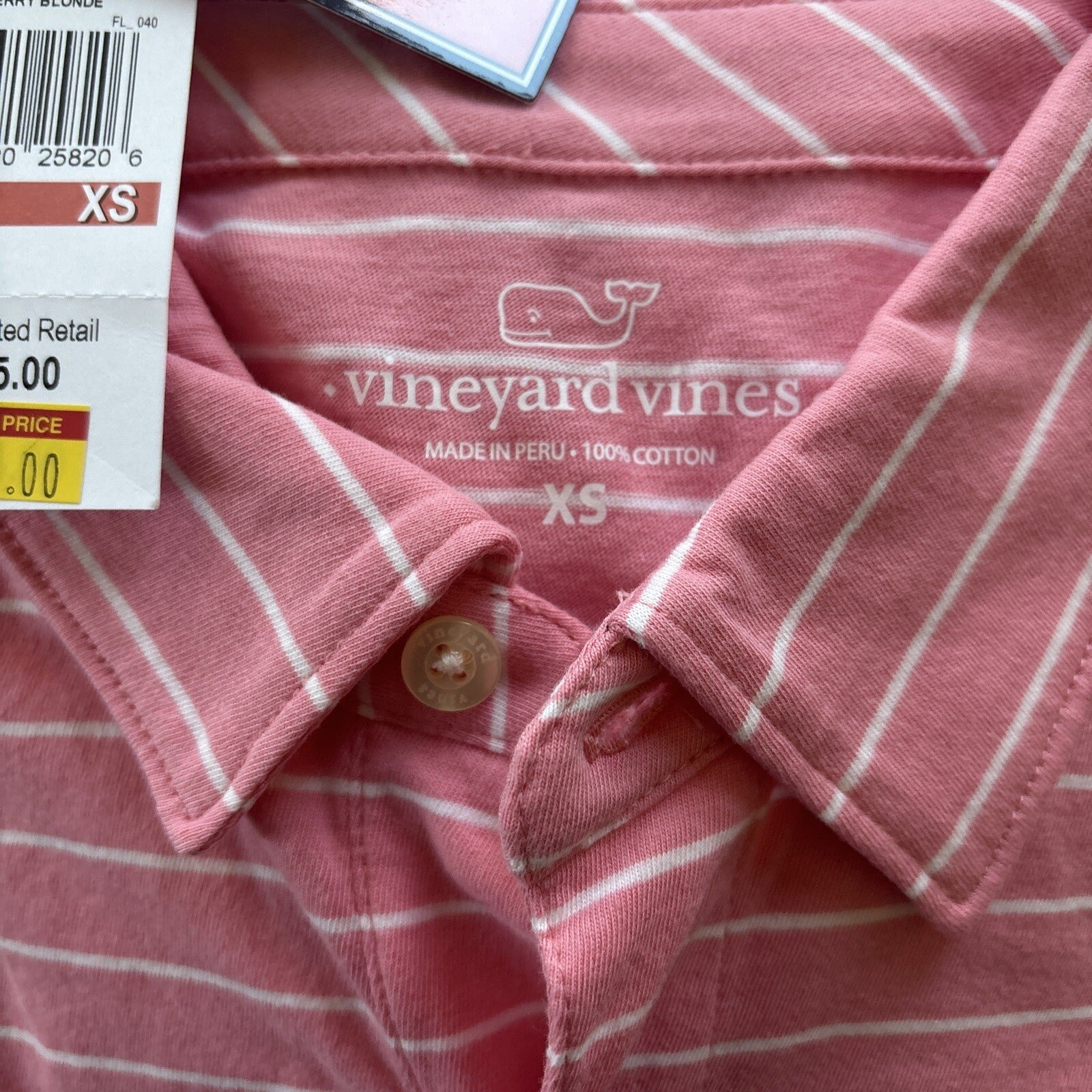Vineyard Vines holiday polo shirt jersey teen boy  stripe X small Disney $89 ]