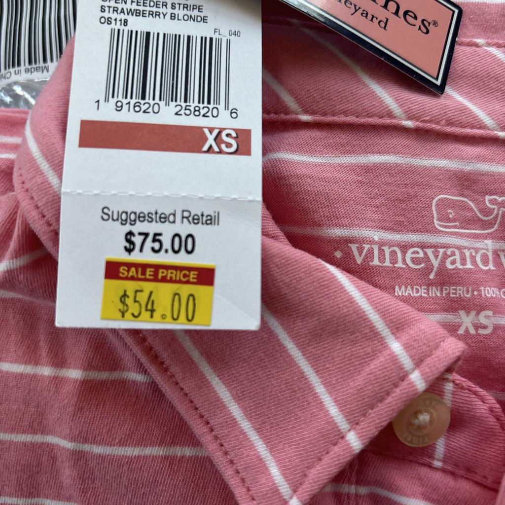 Vineyard Vines holiday polo shirt jersey teen boy  stripe X small Disney $89 ]
