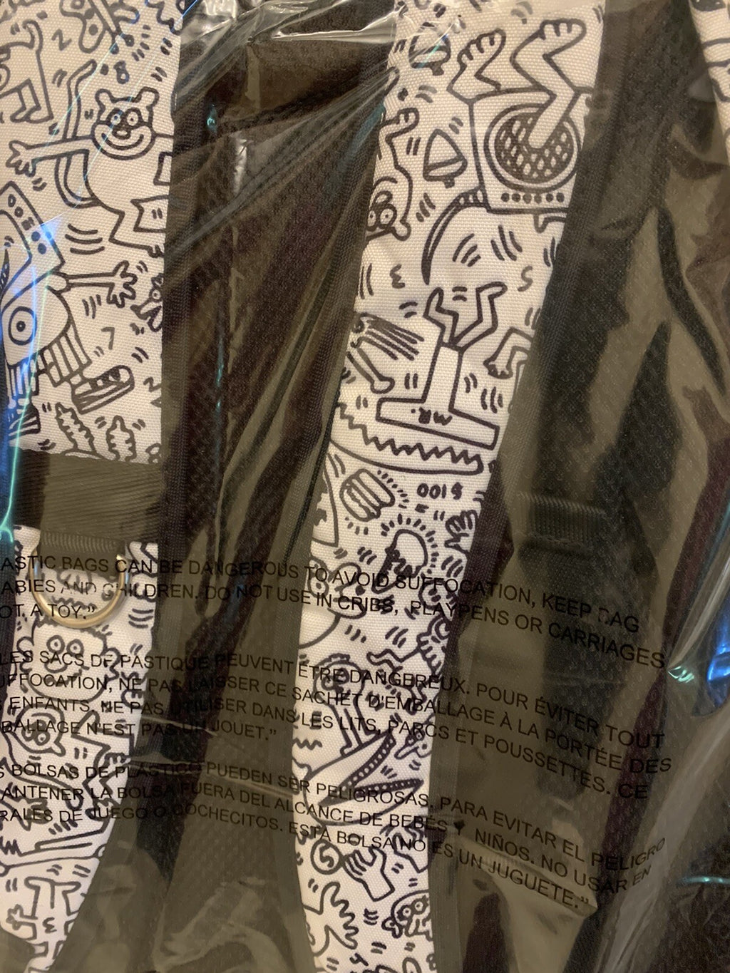 Pottery Barn school Keith Haring LARGE  BAckpack TRAVEL +Markers cartoon comic .