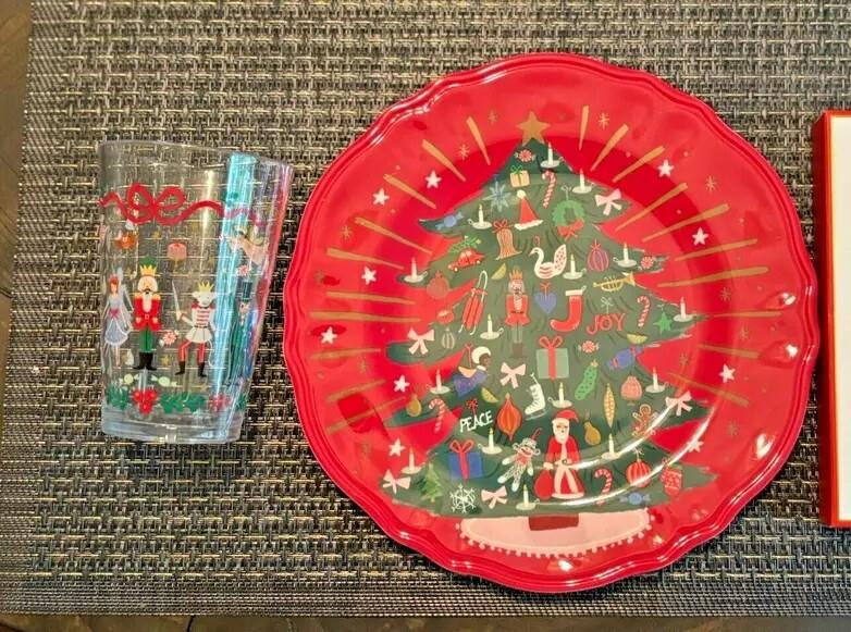Pottery Barn Nutcracker Christmas Candy Cane PLATE + CUP holiday PARTY SET Kid