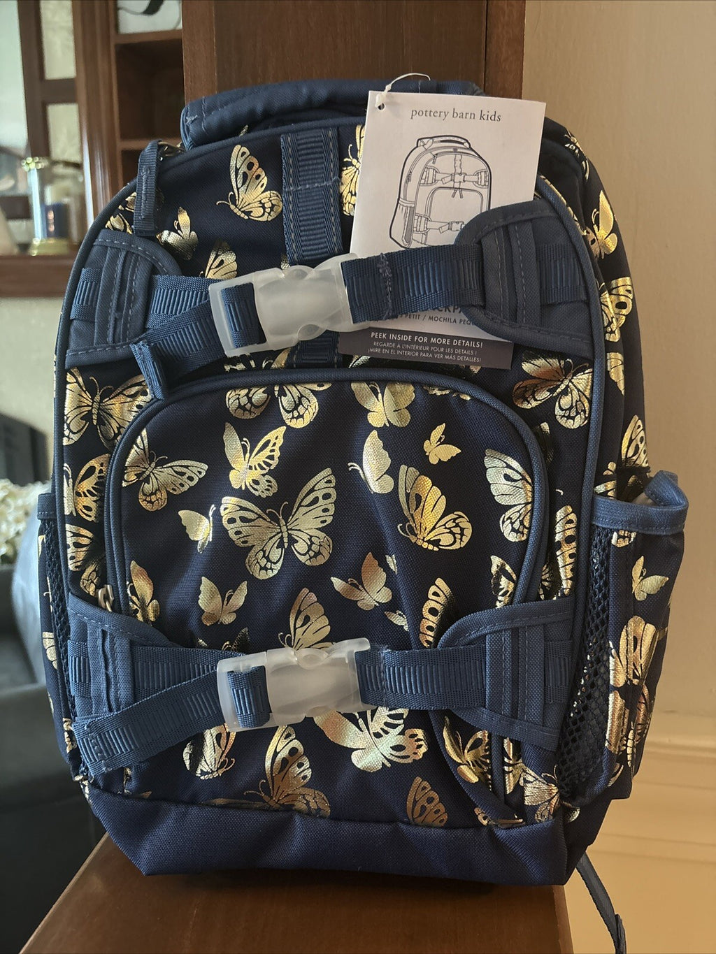 Disney School Pottery barn Butterflies BACKPACK glitter bag girl gift garden ??n