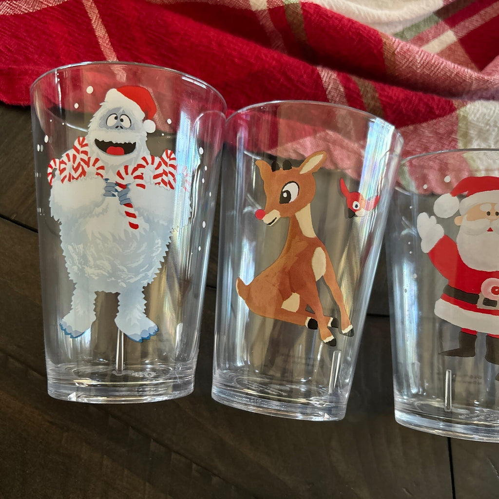 Disney Pottery Barn holiday Rudolph Reindeer Santa Christmas party CUP Set 4