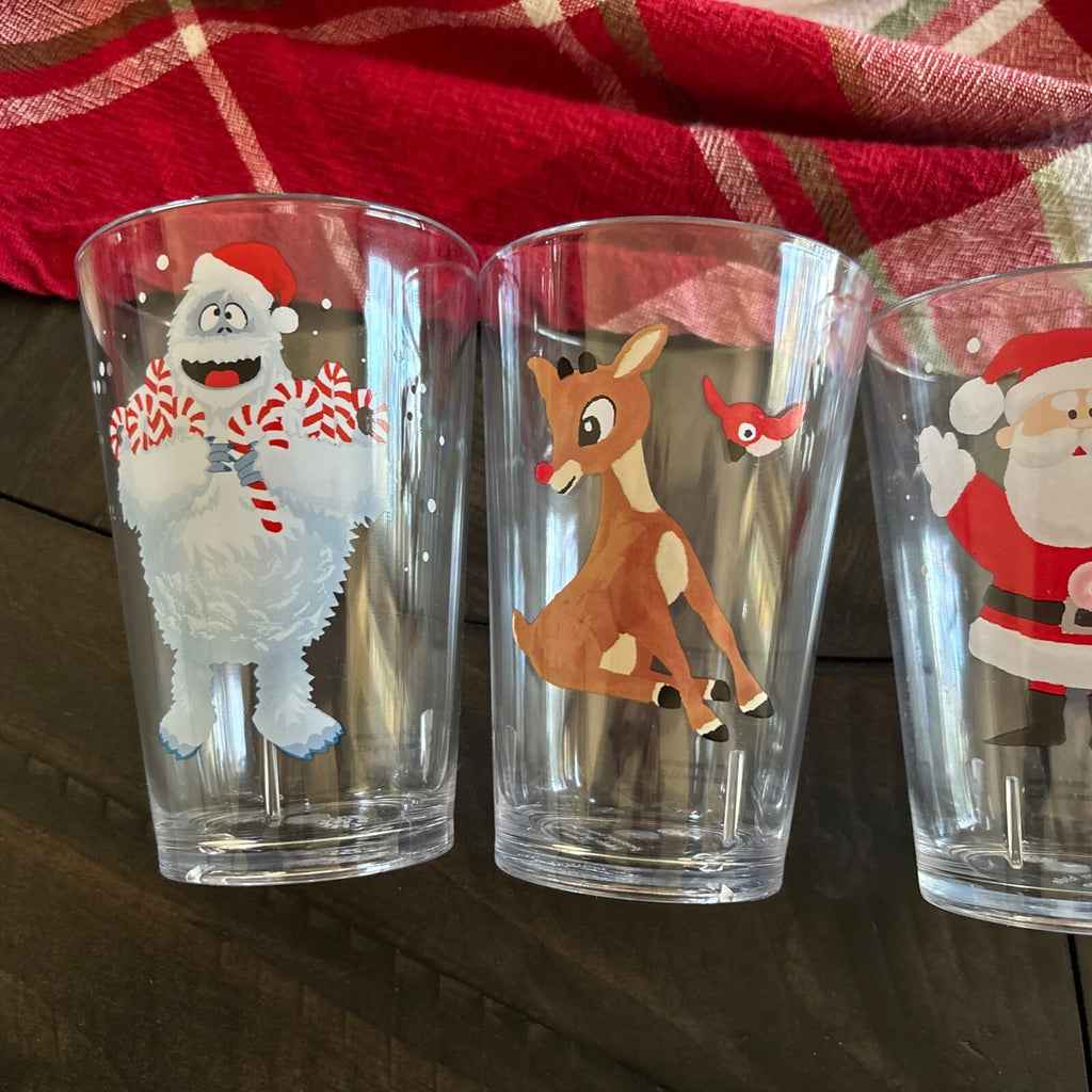 Disney Pottery Barn holiday Rudolph Reindeer Santa Christmas party CUP Set 4
