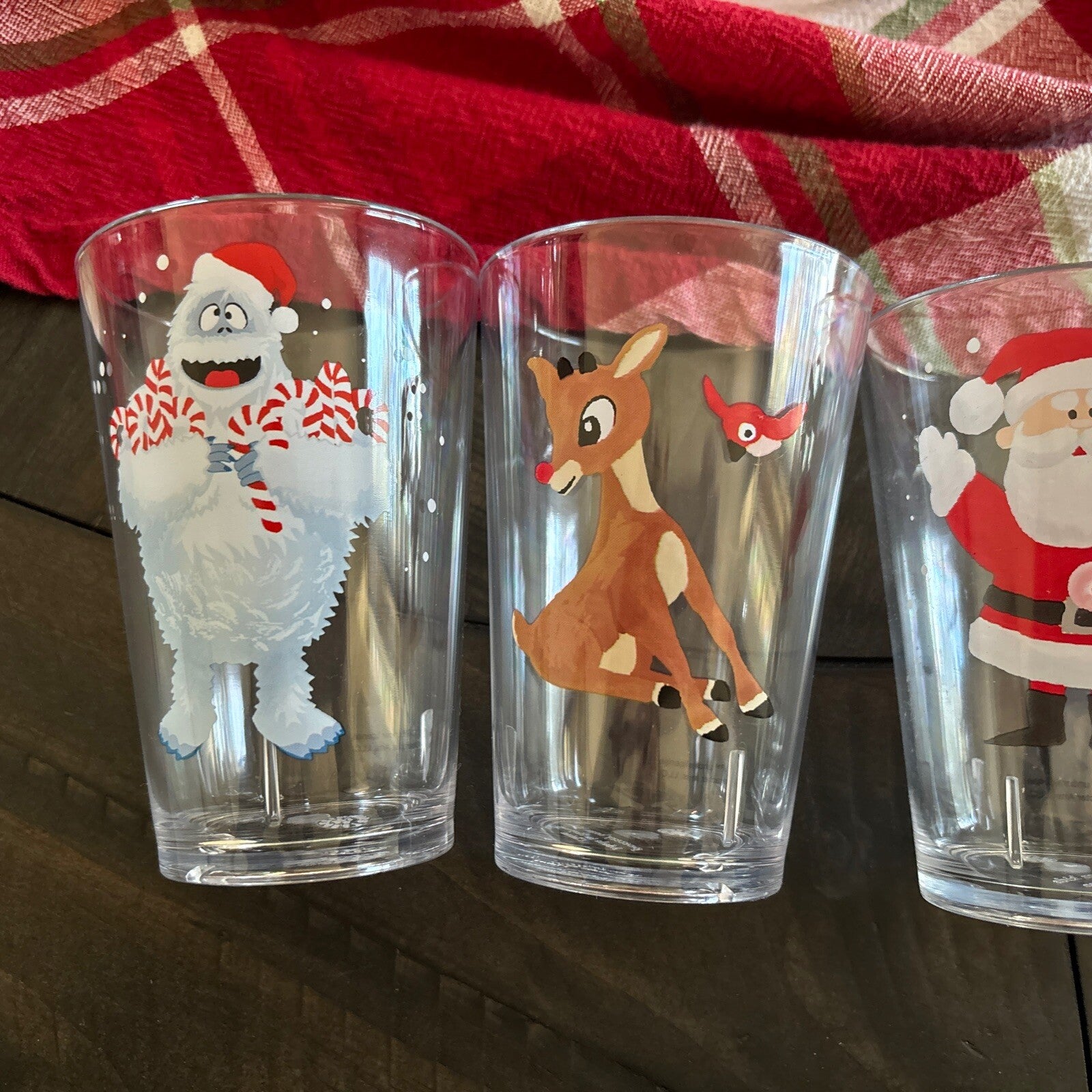 Disney Pottery Barn holiday Rudolph Reindeer Santa Christmas party CUP Set 4