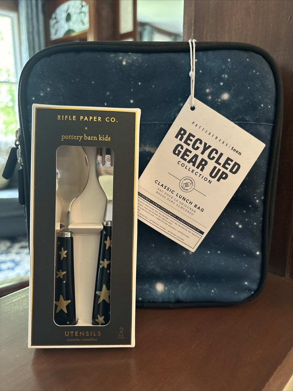 Pottery Barn school Space LUNCH BOX BAG + UTENSIL SET star wars Disney travel [