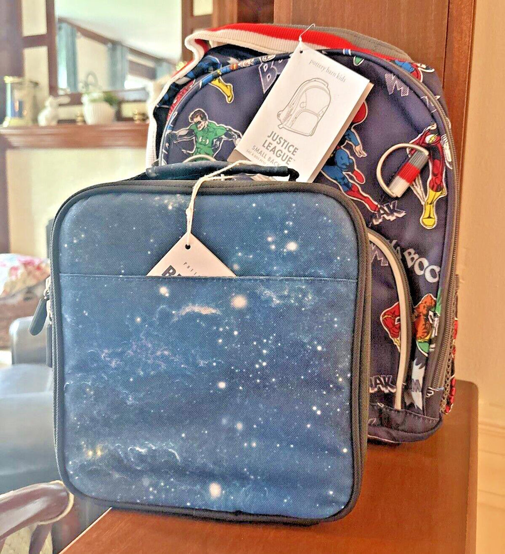Pottery Barn school Disney Justice league Disney + Lunch Box bag batman flash .