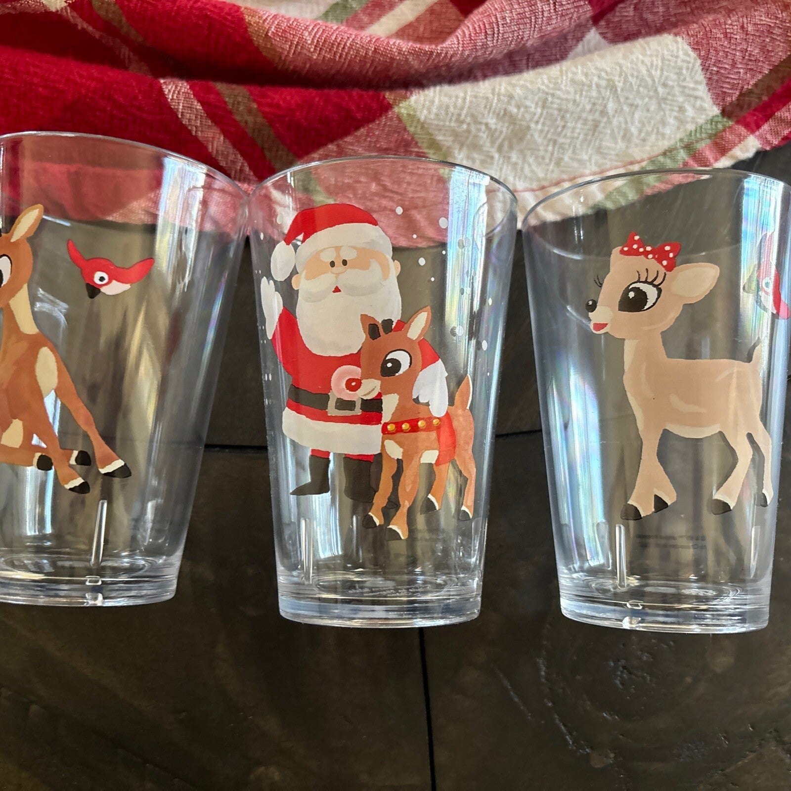 Disney Pottery Barn holiday Rudolph Reindeer Santa Christmas party CUP Set 4