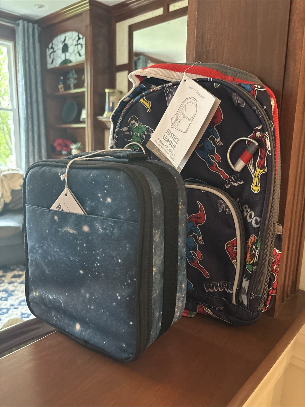 Pottery Barn school Disney Justice league Disney + Lunch Box bag batman flash .