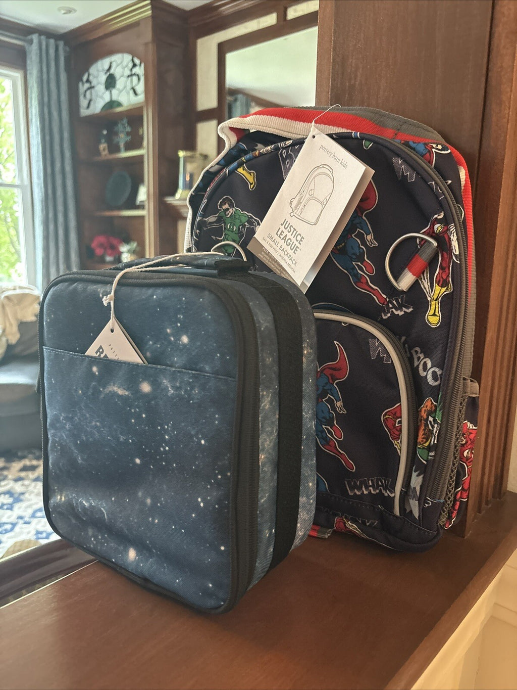 Pottery Barn school Disney Justice league Disney + Lunch Box bag batman flash .