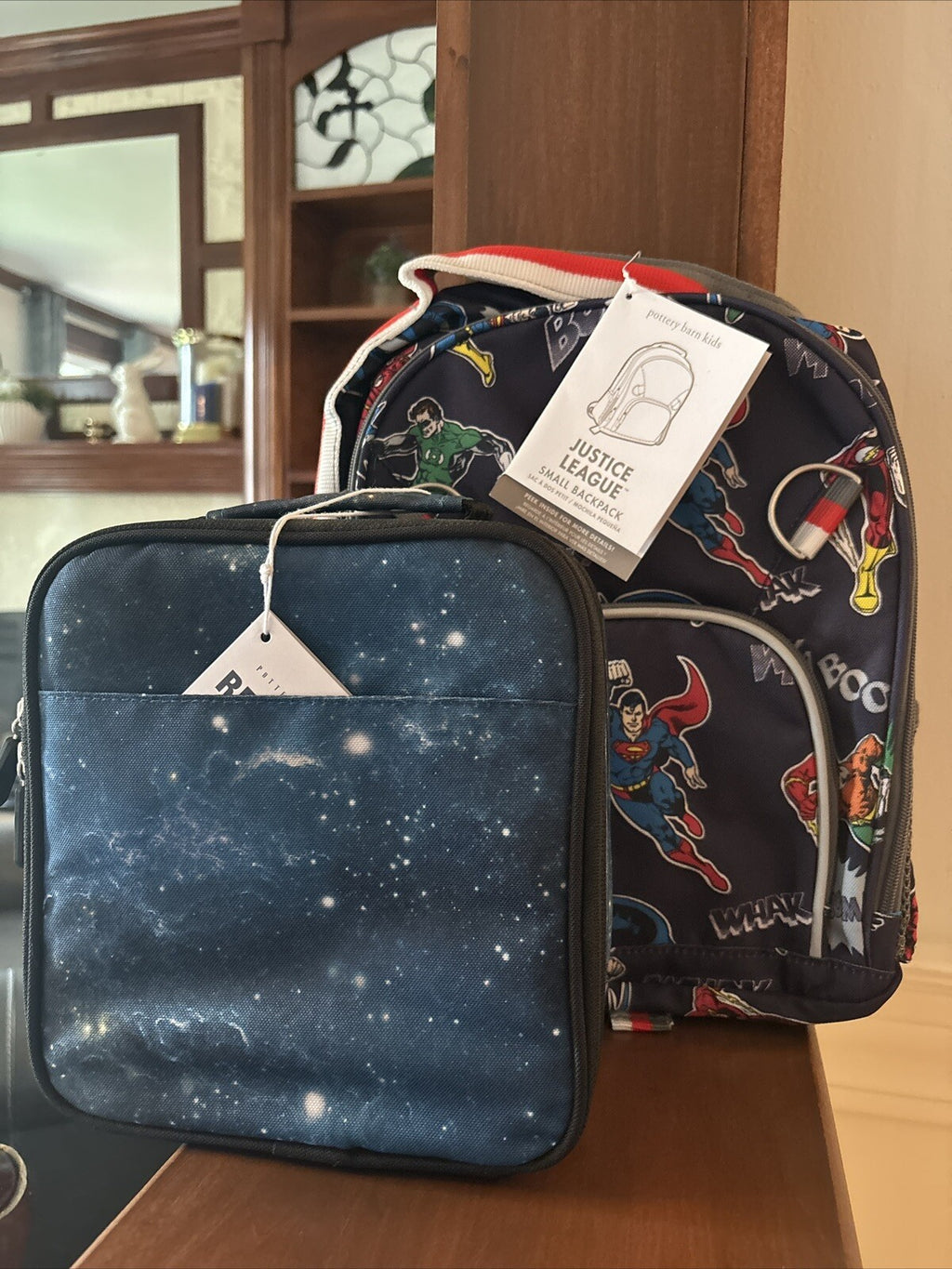 Pottery Barn school Disney Justice league Disney + Lunch Box bag batman flash .