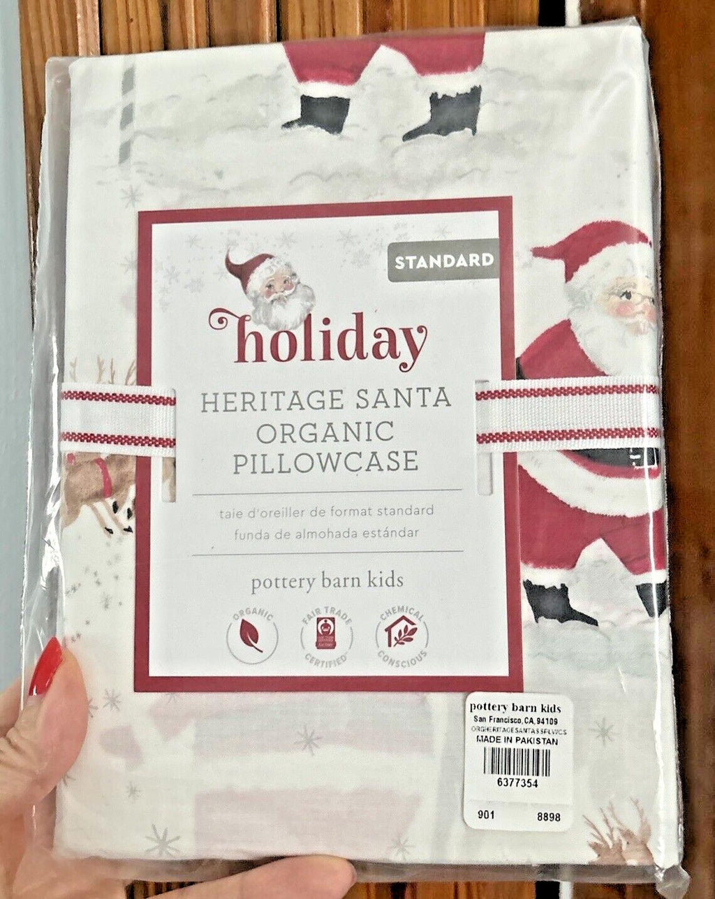 Pottery Barn Christmas heritage Disney holiday pillowcase Rudolph Santa Gift ]