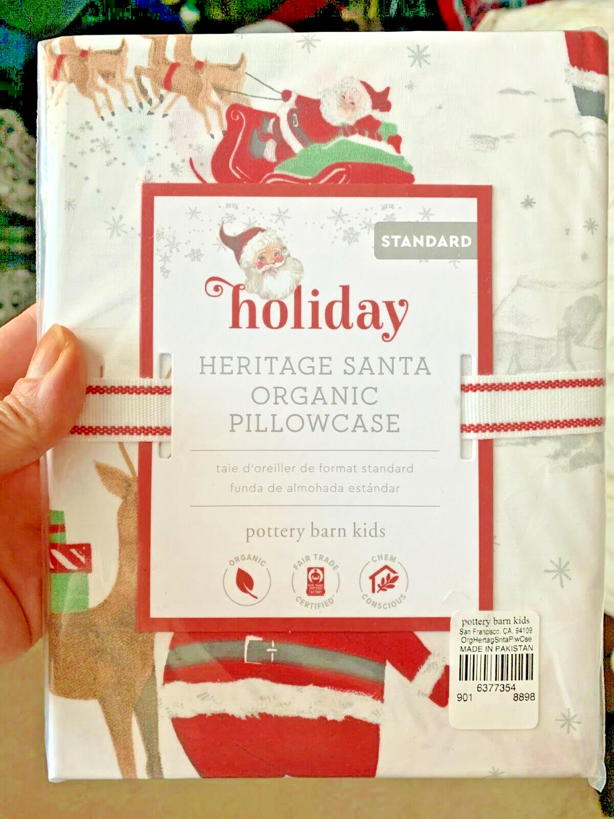 Pottery Barn Christmas heritage Disney holiday pillowcase Rudolph Santa Gift ]