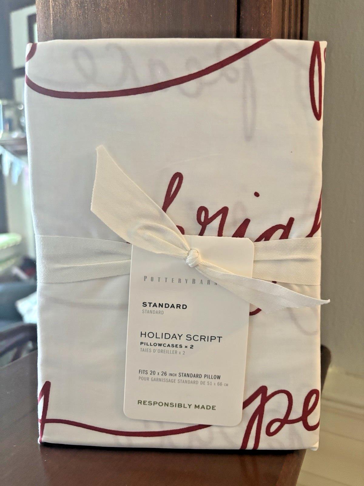 pottery barn Holiday Christmas 12 Days gift disney Pillowcase cotton red SET 2 ]