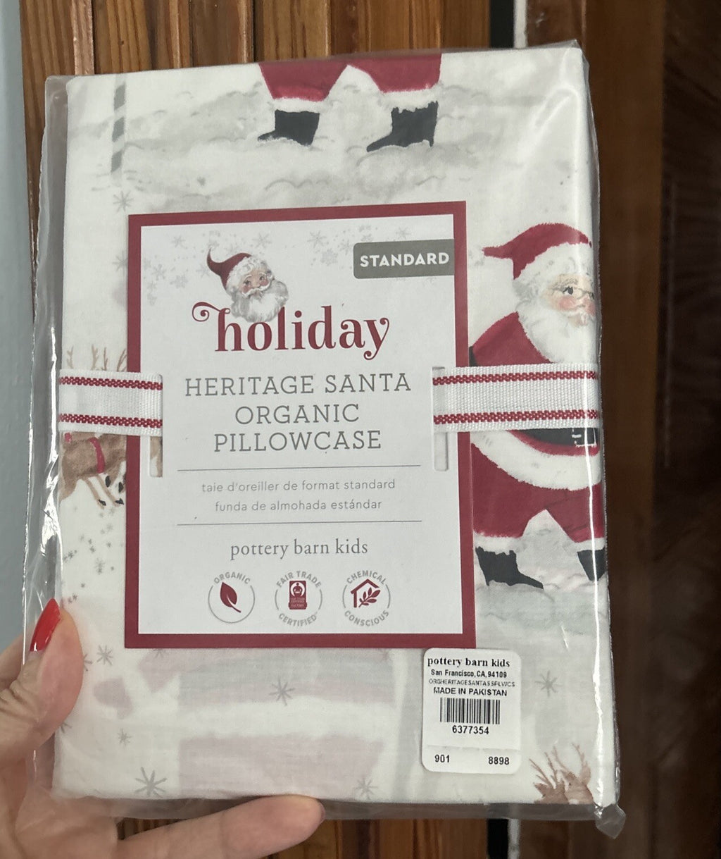 Pottery Barn Christmas heritage Disney holiday pillowcase Rudolph Santa Gift ]