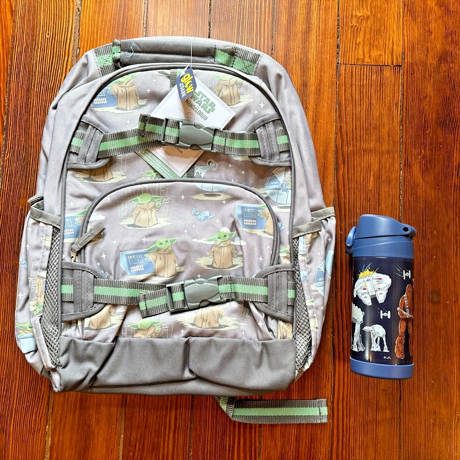 Pottery Barn School Disney STAR WARS BACKPACK Grogu Bag +WATER Mandalorian ?? .