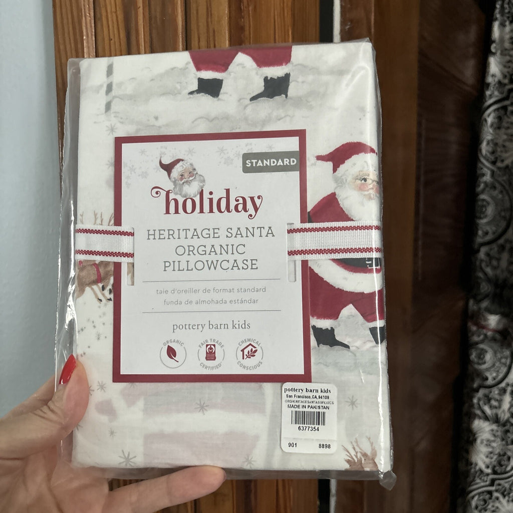 Pottery Barn Christmas heritage Disney holiday pillowcase Rudolph Santa Gift ]