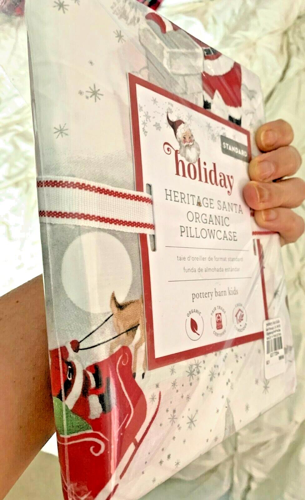 Pottery Barn Christmas heritage Disney holiday pillowcase Rudolph Santa Gift ]