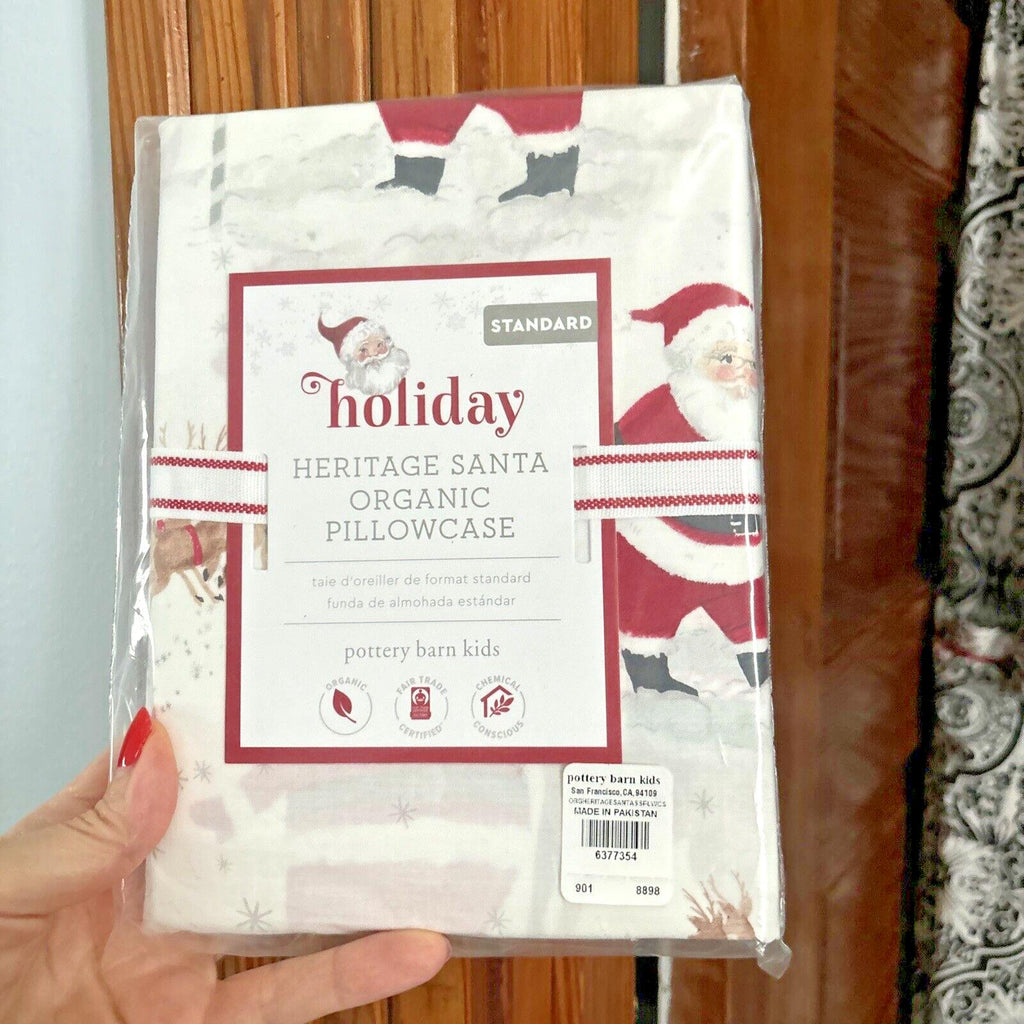 Pottery Barn Christmas heritage Disney holiday pillowcase Rudolph Santa Gift ]