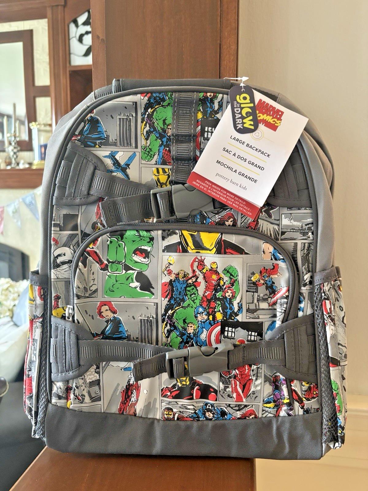 Pottery Barn school LARGE BACKPACK+ LUNCH +WATER Marvel Avengers Comic travel  n